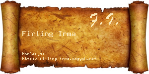 Firling Irma névjegykártya